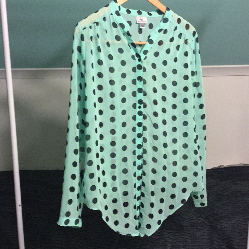 Polka Dot See-Through Blouse